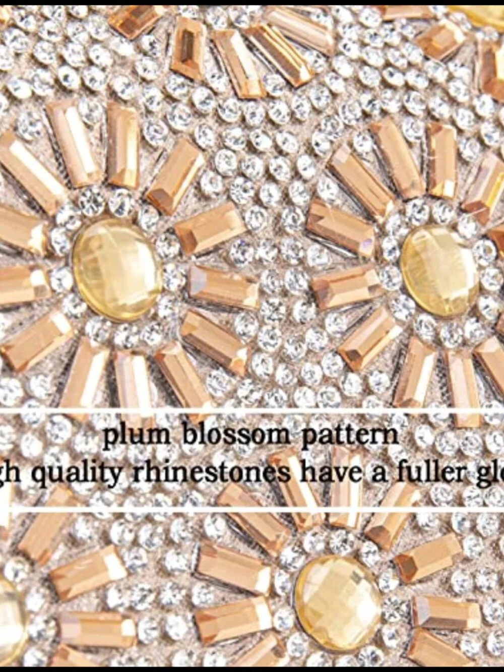 Rhinestone Evening Clutch Crossbody Bag with Chain Floral Clutch Purse
